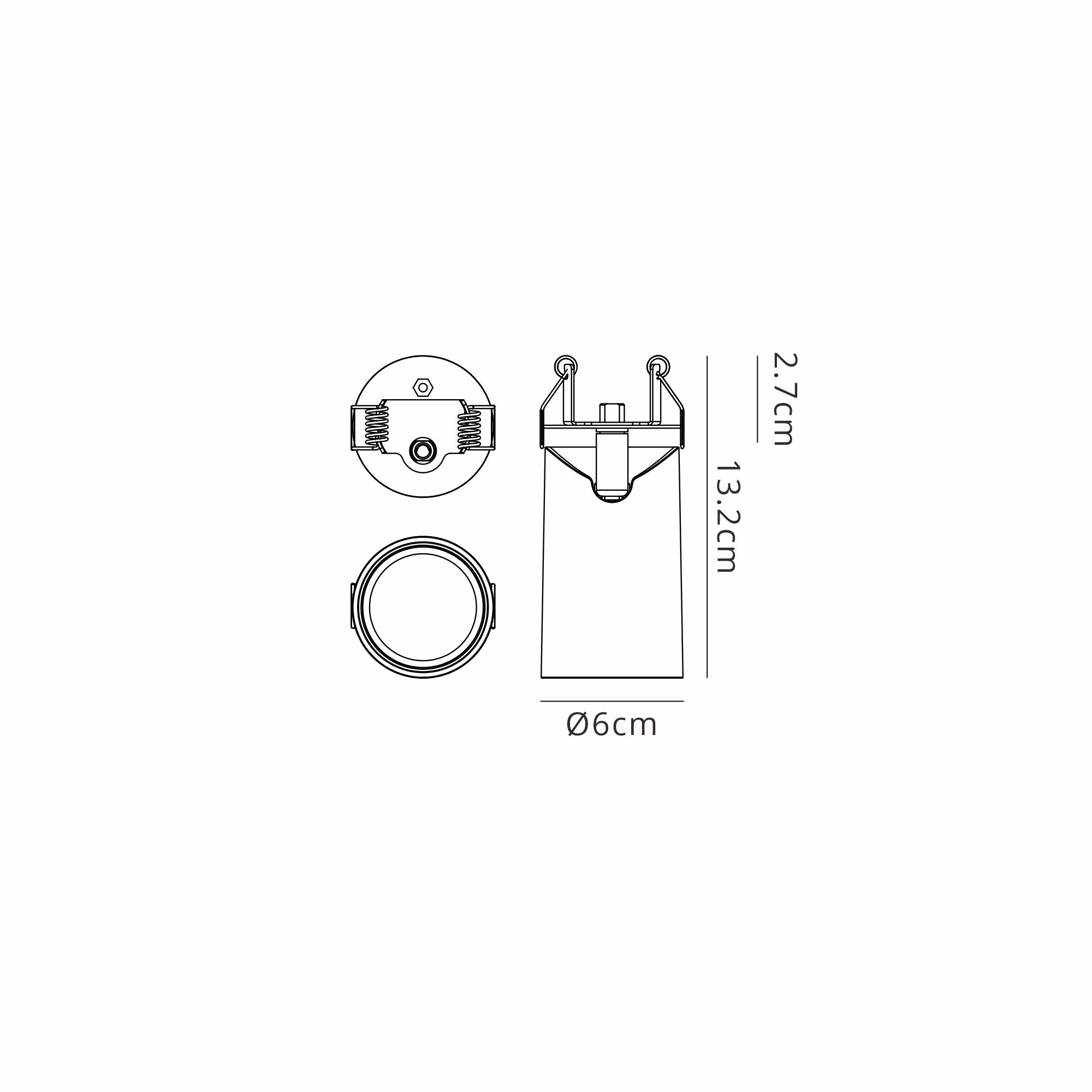 M8296  Sal 1 Light Recessed Spotlight Matt Black